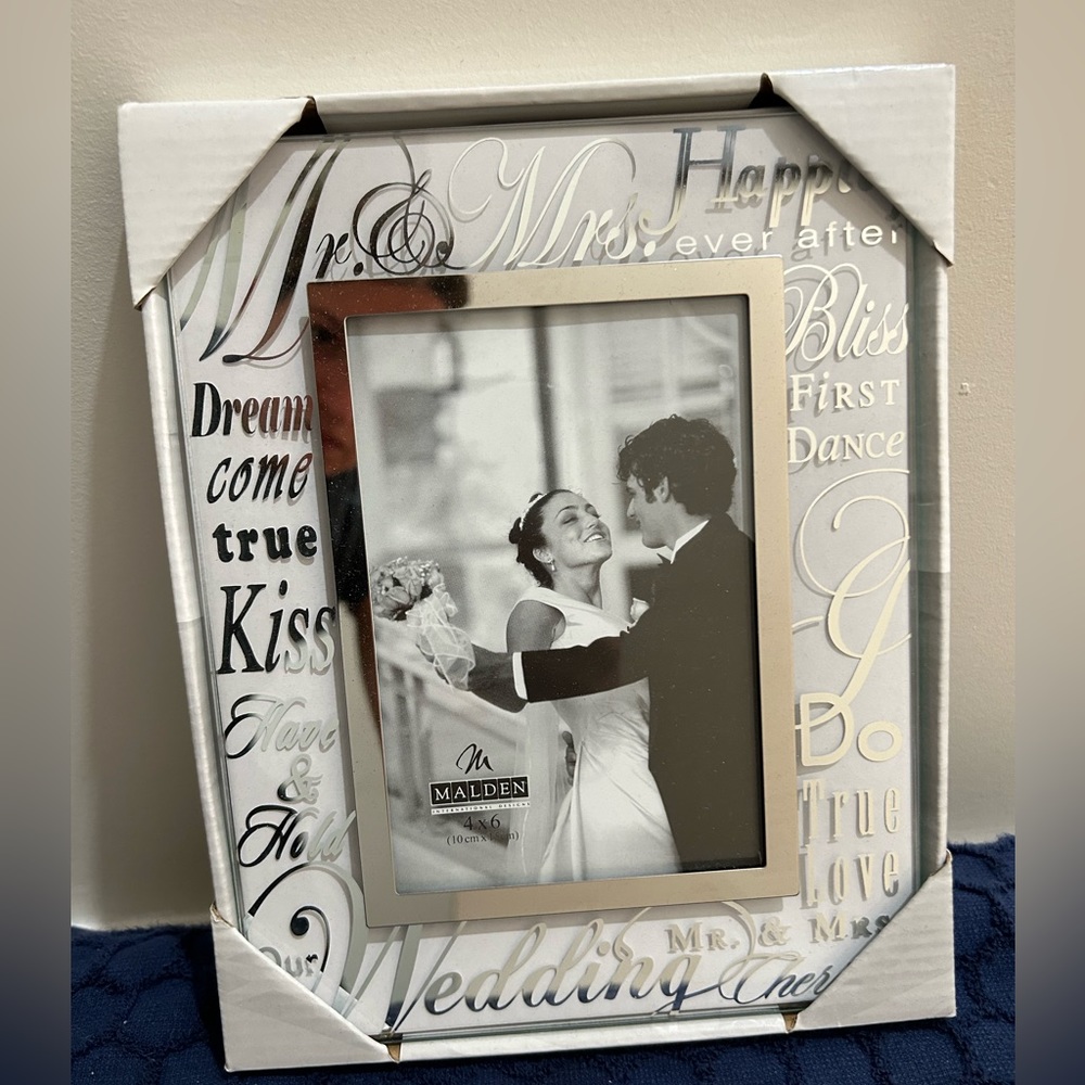 Mr. and Mrs. picture frame silver